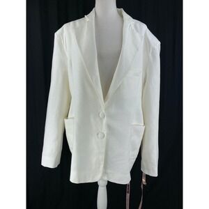 House of CB Womens M OVERSIZED White Blazer Jacket Shoulder‎ Pads Sport Coat